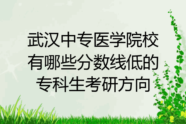武汉中专医学院校有哪些分数线低的专科生考研方向
