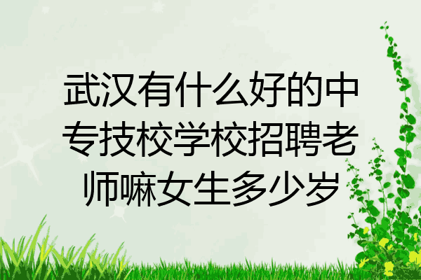 武汉有什么好的中专技校学校招聘老师嘛女生多少岁