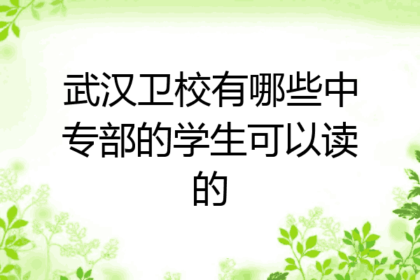 武汉卫校有哪些中专部的学生可以读的
