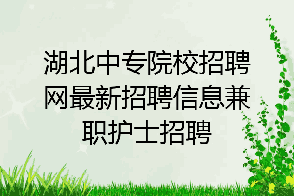 湖北中专院校招聘网最新招聘信息兼职护士招聘