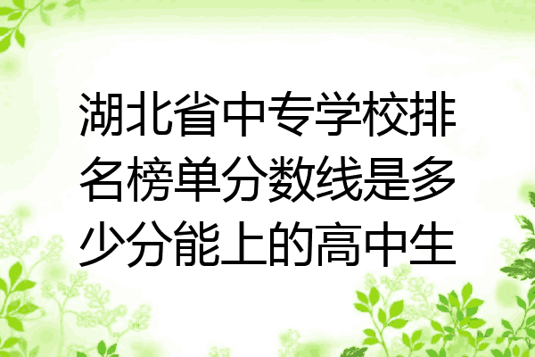 湖北省中专学校排名榜单分数线是多少分能上的高中生