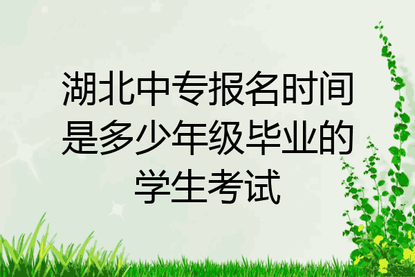 湖北中专报名时间是多少年级毕业的学生考试