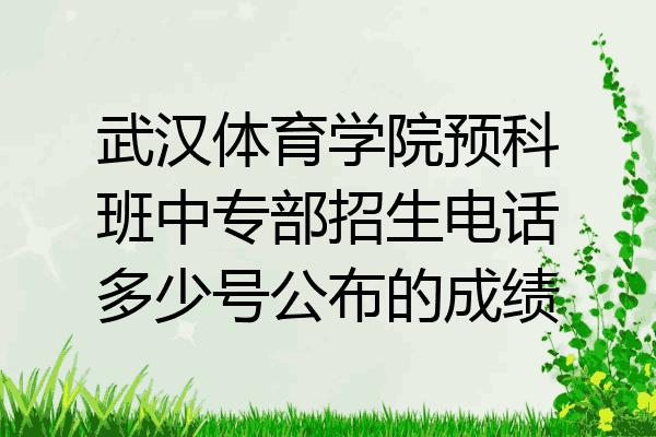 武汉体育学院预科班中专部招生电话多少号公布的成绩