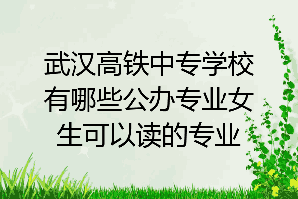 武汉高铁中专学校有哪些公办专业女生可以读的专业