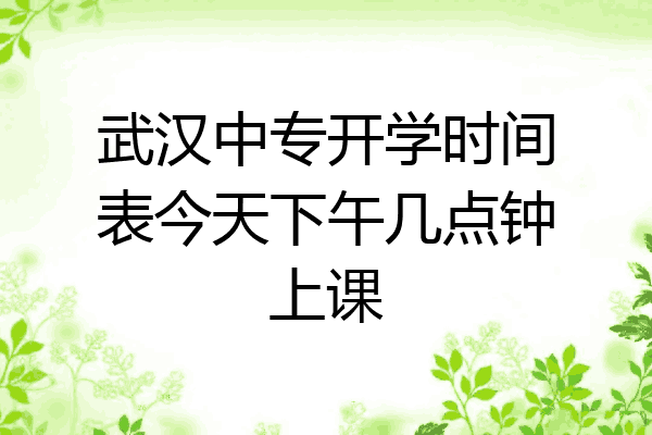 武汉中专开学时间表今天下午几点钟上课