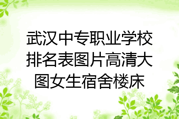 武汉中专职业学校排名表图片高清大图女生宿舍楼床