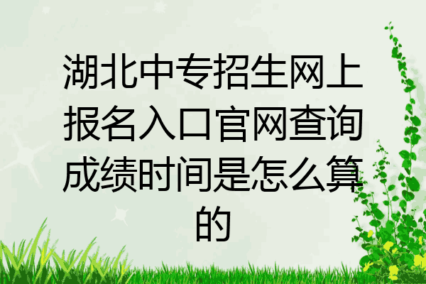 湖北中专招生网上报名入口官网查询成绩时间是怎么算的