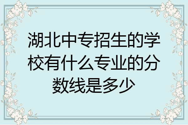 湖北中专招生的学校有什么专业的分数线是多少