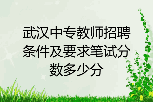 武汉中专教师招聘条件及要求笔试分数多少分