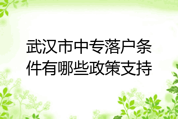 武汉市中专落户条件有哪些政策支持