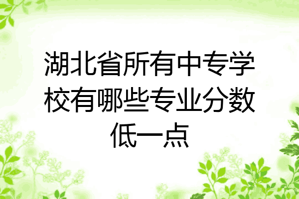 湖北省所有中专学校有哪些专业分数低一点