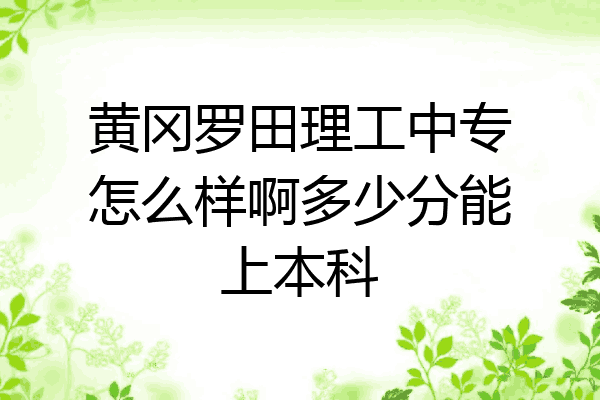 黄冈罗田理工中专怎么样啊多少分能上本科