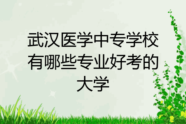 武汉医学中专学校有哪些专业好考的大学