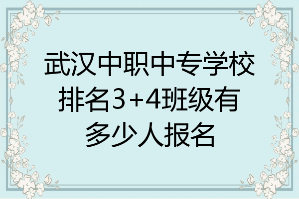 武汉中职中专学校排名3+4班级有多少人报名