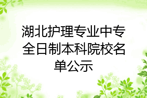 湖北护理专业中专全日制本科院校名单公示