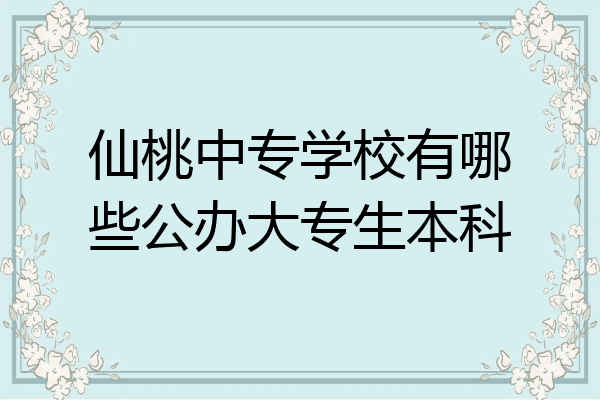 仙桃中专学校有哪些公办大专生本科
