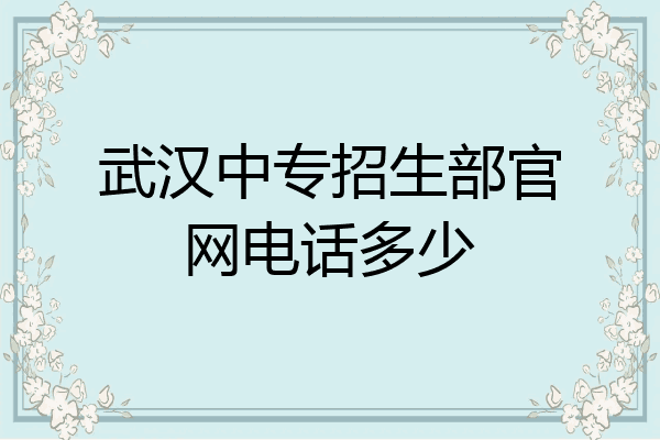 武汉中专招生部官网电话多少