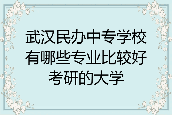 武汉民办中专学校有哪些专业比较好考研的大学