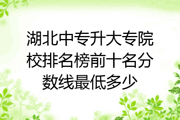 湖北中专升大专院校排名榜前十名分数线最低多少