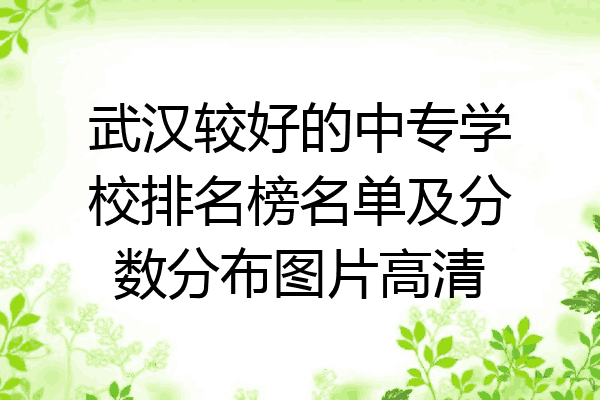 武汉较好的中专学校排名榜名单及分数分布图片高清