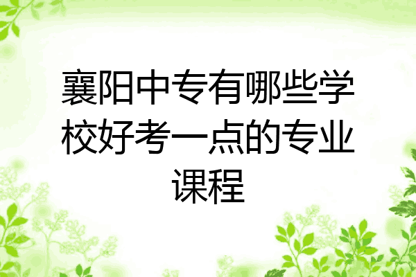 襄阳中专有哪些学校好考一点的专业课程
