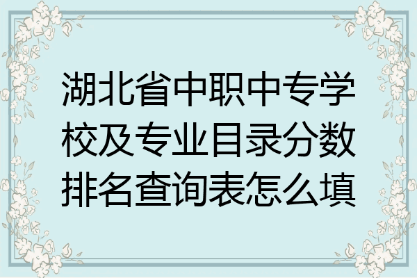 湖北省中职中专学校及专业目录分数排名查询表怎么填
