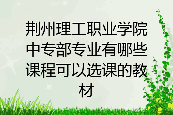 荆州理工职业学院中专部专业有哪些课程可以选课的教材