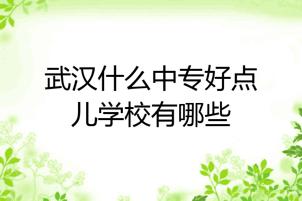 武汉什么中专好点儿学校有哪些