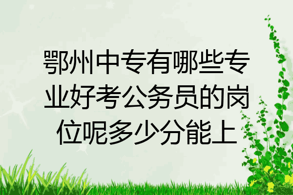 鄂州中专有哪些专业好考公务员的岗位呢多少分能上