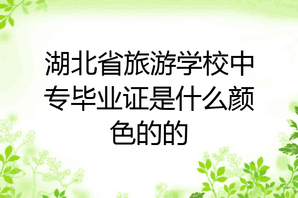 湖北省旅游学校中专毕业证是什么颜色的的