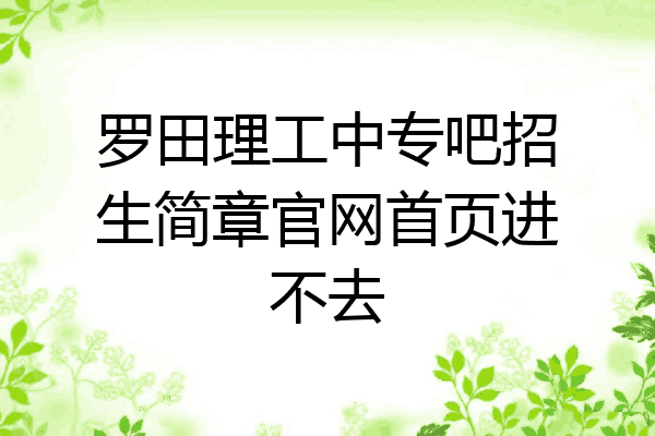 罗田理工中专吧招生简章官网首页进不去