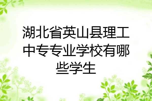 湖北省英山县理工中专专业学校有哪些学生