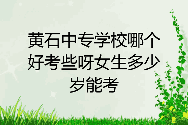 黄石中专学校哪个好考些呀女生多少岁能考