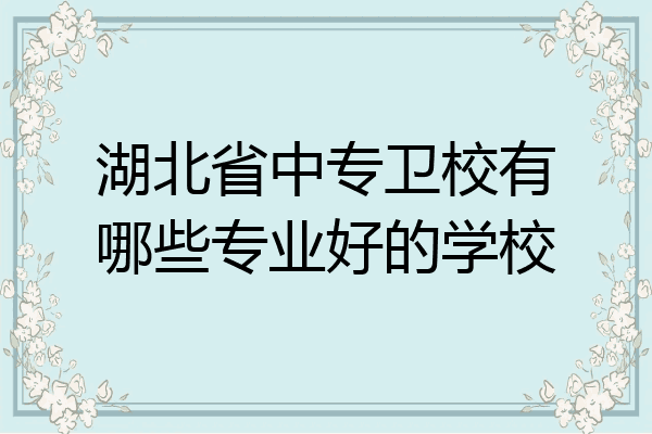 湖北省中专卫校有哪些专业好的学校