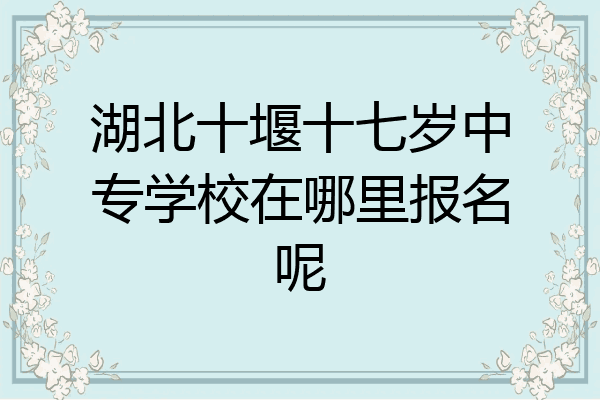 湖北十堰十七岁中专学校在哪里报名呢