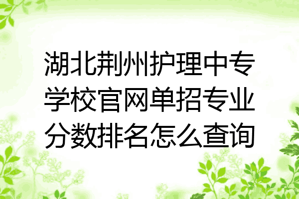 湖北荆州护理中专学校官网单招专业分数排名怎么查询