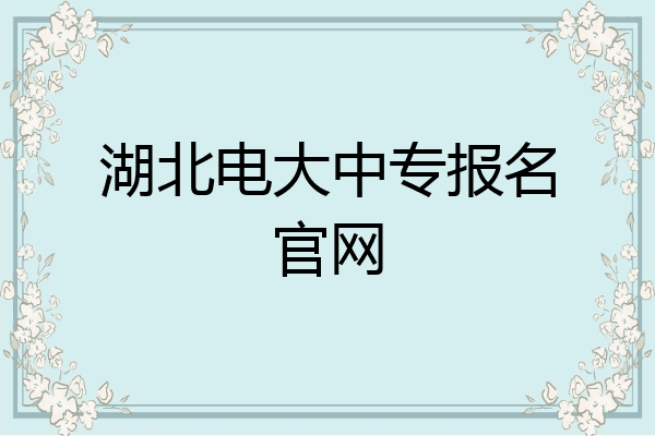 湖北电大中专报名官网