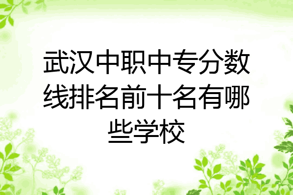 武汉中职中专分数线排名前十名有哪些学校