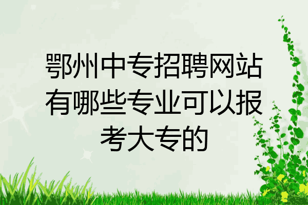鄂州中专招聘网站有哪些专业可以报考大专的