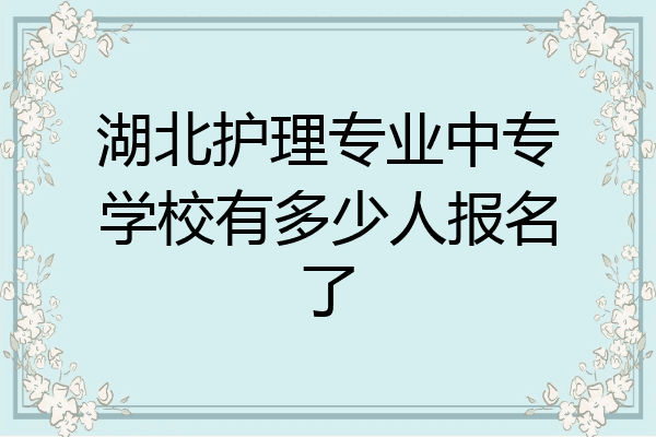 湖北护理专业中专学校有多少人报名了