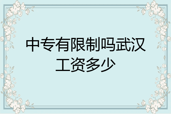 中专有限制吗武汉工资多少
