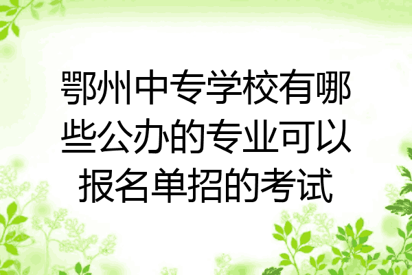鄂州中专学校有哪些公办的专业可以报名单招的考试