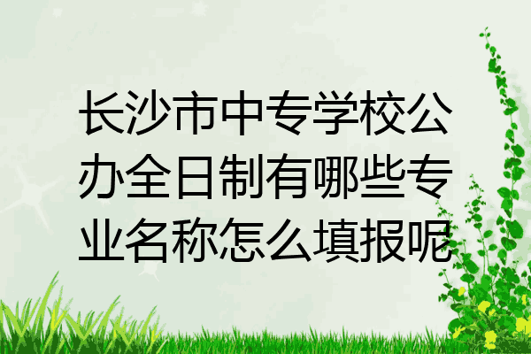 长沙市中专学校公办全日制有哪些专业名称怎么填报呢