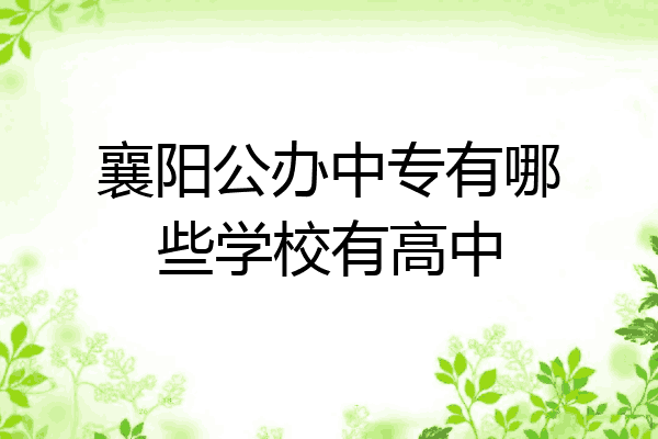 襄阳公办中专有哪些学校有高中