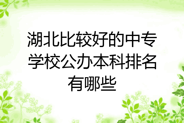 湖北比较好的中专学校公办本科排名有哪些