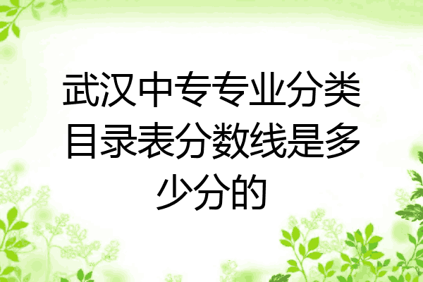 武汉中专专业分类目录表分数线是多少分的