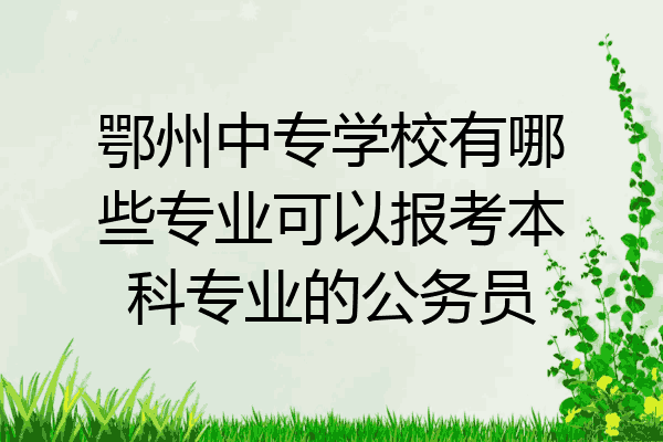 鄂州中专学校有哪些专业可以报考本科专业的公务员