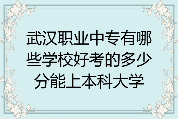 武汉职业中专有哪些学校好考的多少分能上本科大学