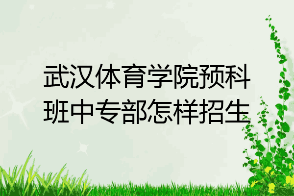 武汉体育学院预科班中专部怎样招生