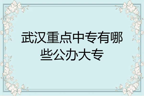 武汉重点中专有哪些公办大专